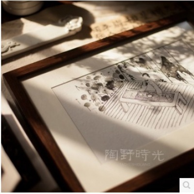 老树画画 《吃茶图》 限量 版画 