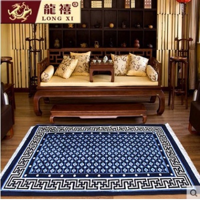 纯毛藏毯手工剪花工艺毯