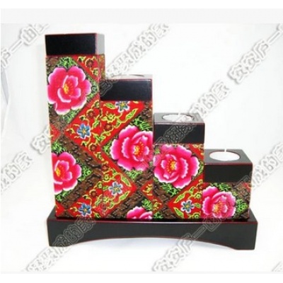 家居装饰品摆件创意设计民族风花布烛台