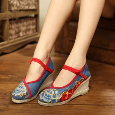 北京布鞋女春夏单鞋民族风复古绣花鞋
