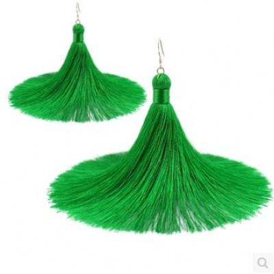 流苏耳环红色民族风夸张复古跳舞蹈演出耳饰长款耳坠