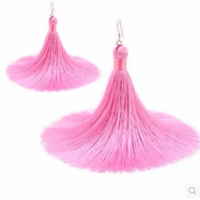 流苏耳环红色民族风夸张复古跳舞蹈演出耳饰长款耳坠