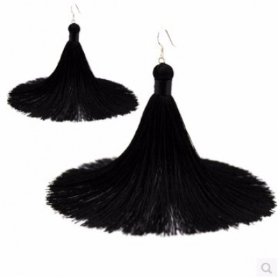 流苏耳环红色民族风夸张复古跳舞蹈演出耳饰长款耳坠