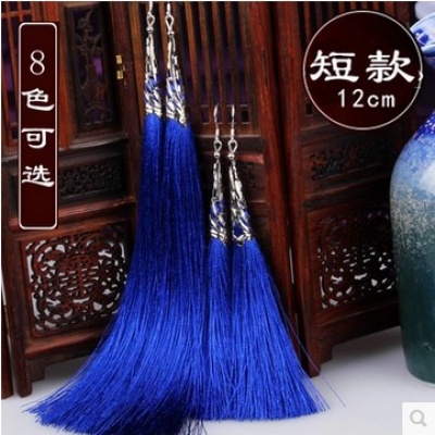 民族风流苏耳饰丝线女复古女特价个性耳环短款12cm