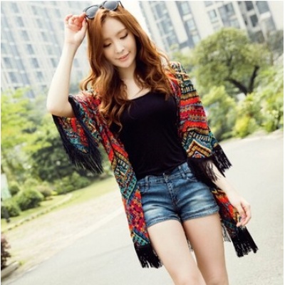 特色古典韵民族风披肩 防晒外套 上衣 开衫