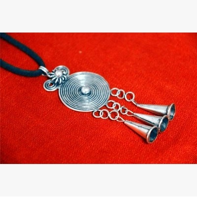 苗银项链 毛衣链 链子DIY搭配老花圆圈链子