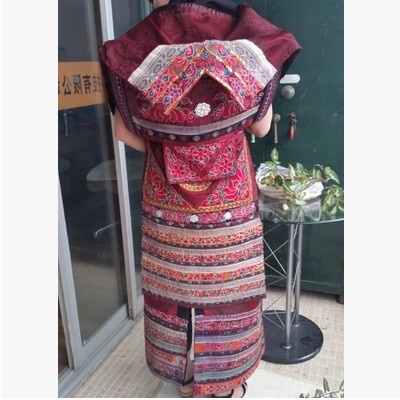 贵州苗族纯手工老绣民族套装/套-X030