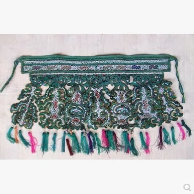 贵州侗族老绣围腰特色纯手工绣 苗族绣花围腰X-26