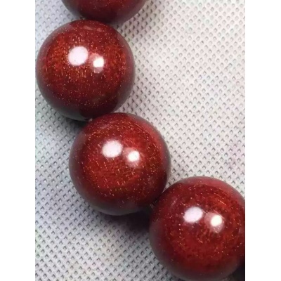小叶紫檀鸡血红玻璃底爆满金星2.0手串