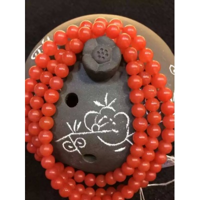 保山0.6的108佛珠链，无杂无裂，有点微水