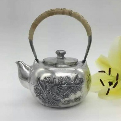 纯银纯手工打造茶壶茶具茶道-定制-银具对身体很好