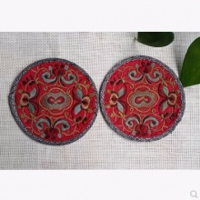 贵州苗族刺绣精美绣花杯垫/ 民族特色工艺茶垫（对）