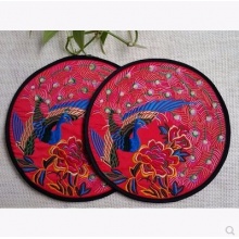 贵州苗族刺绣精美绣花杯垫/ 民族特色工艺茶垫（对）