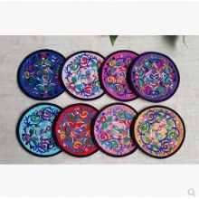 贵州民族特色苗绣杯垫/刺绣家居茶垫（对）
