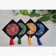 贵州民族刺绣杯垫/ 绣花流苏杯垫 /家居茶垫