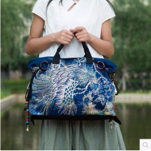 刺绣包绣花包复古帆布杀手单肩斜挎手提包女包