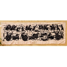 名称：战国 手绘蜡染画 布艺壁挂画 工艺品 客厅装饰品