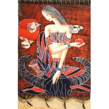 手绘蜡染画 布艺壁挂画 工艺品 客厅装饰品