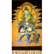 名称:文殊 手绘蜡染画 布艺壁挂画 佛像 工艺品 客厅装饰品