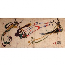 名称:飞天 手绘蜡染画 布艺壁挂画 工艺品 客厅装饰品