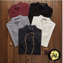 男士棉麻亚麻盘扣小立领衬衣中国风复古修身唐装