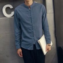 中国风盘扣衬衫男中式立领唐装复古棉麻上衣文艺青年